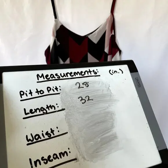 Torrid burgundy pink black white geometric spaghetti strap top size 4XL casual - Picture 5 of 7